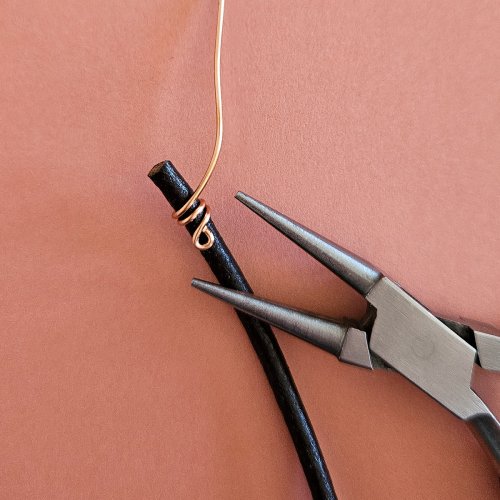 Margot Potter's Falloween Bracelet  - , Contemporary Wire Jewelry, Dapping, Dapping Jewelry, Findings, Clasps, Components, Wire Wrapping, Wrapping, Wire Wrapping Jewelry, Use round-nose pliers to make a small loop.    